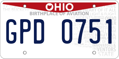 OH license plate GPD0751