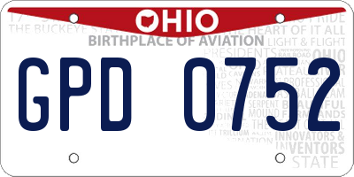 OH license plate GPD0752