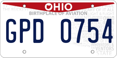 OH license plate GPD0754