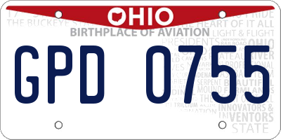 OH license plate GPD0755