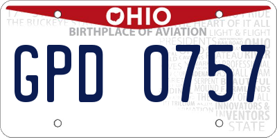 OH license plate GPD0757