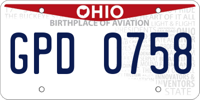 OH license plate GPD0758