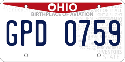 OH license plate GPD0759