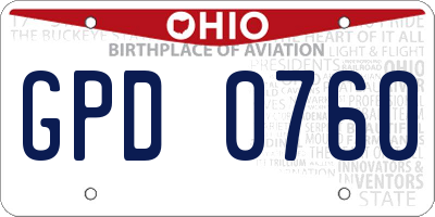 OH license plate GPD0760