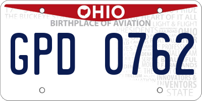 OH license plate GPD0762