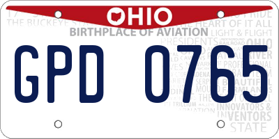 OH license plate GPD0765