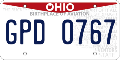 OH license plate GPD0767