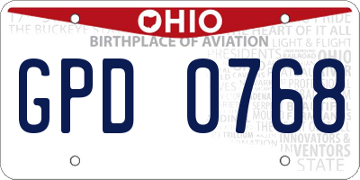 OH license plate GPD0768