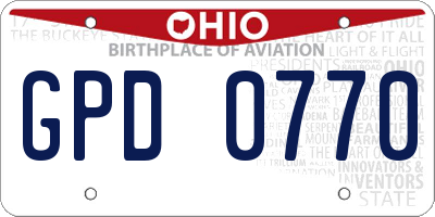 OH license plate GPD0770