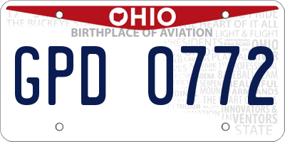 OH license plate GPD0772