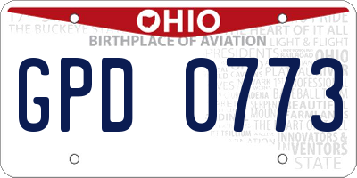 OH license plate GPD0773