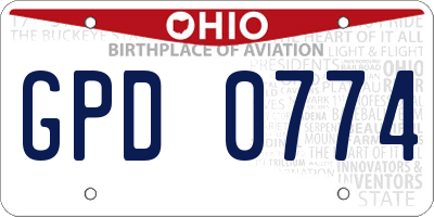 OH license plate GPD0774
