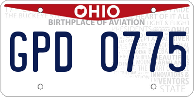 OH license plate GPD0775