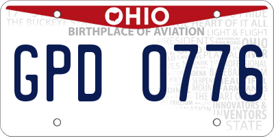 OH license plate GPD0776