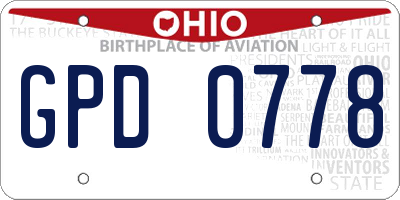 OH license plate GPD0778