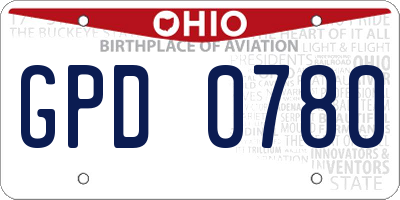 OH license plate GPD0780