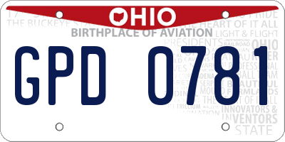 OH license plate GPD0781