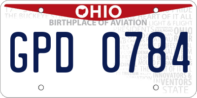 OH license plate GPD0784