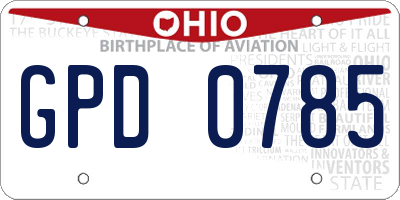 OH license plate GPD0785