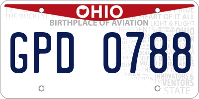 OH license plate GPD0788