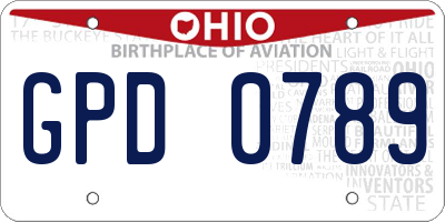 OH license plate GPD0789