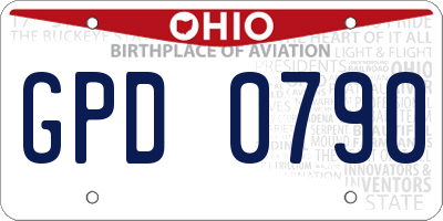 OH license plate GPD0790