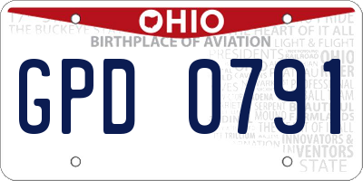 OH license plate GPD0791