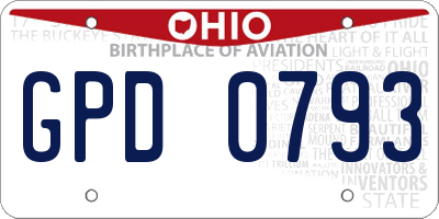 OH license plate GPD0793