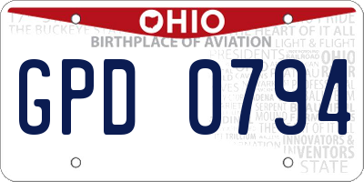 OH license plate GPD0794