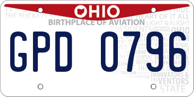 OH license plate GPD0796
