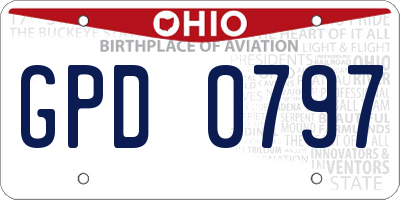 OH license plate GPD0797