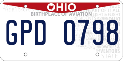 OH license plate GPD0798