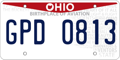 OH license plate GPD0813