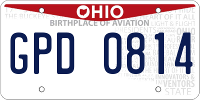 OH license plate GPD0814