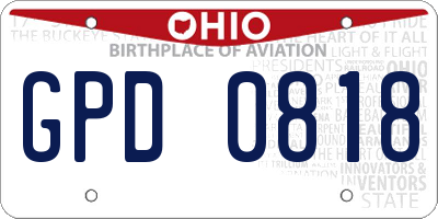 OH license plate GPD0818