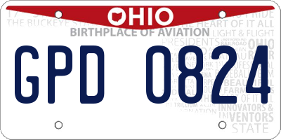 OH license plate GPD0824
