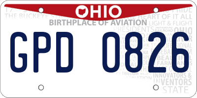 OH license plate GPD0826