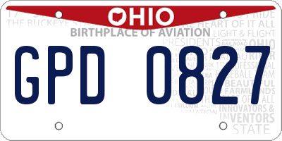 OH license plate GPD0827