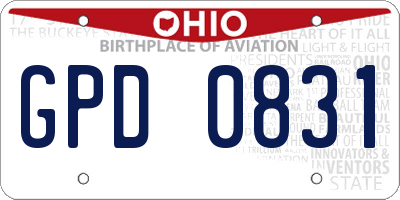 OH license plate GPD0831