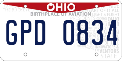 OH license plate GPD0834