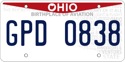 OH license plate GPD0838