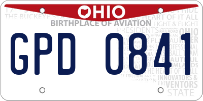 OH license plate GPD0841