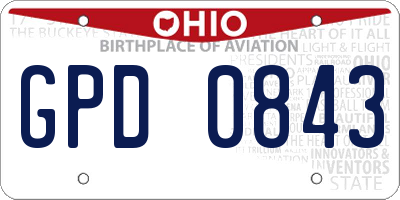 OH license plate GPD0843