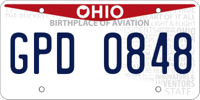OH license plate GPD0848