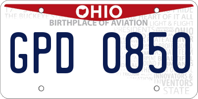 OH license plate GPD0850