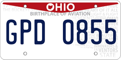 OH license plate GPD0855