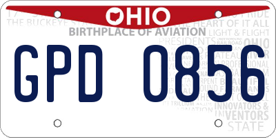 OH license plate GPD0856