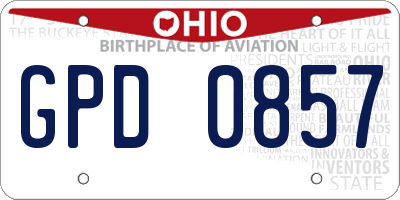 OH license plate GPD0857