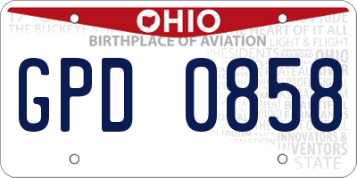 OH license plate GPD0858