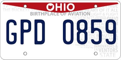 OH license plate GPD0859
